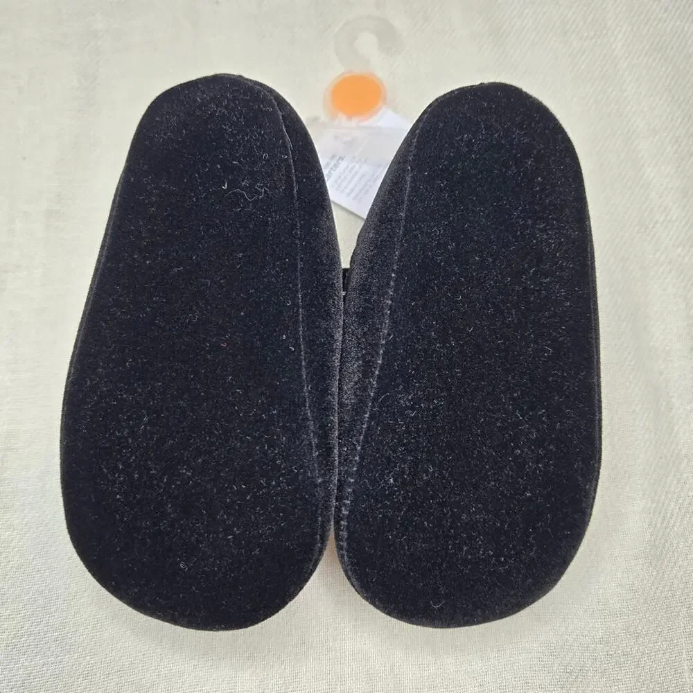NWT Carter's Velvety Black Mary Jane's with Bow Size 9-12 Mo.